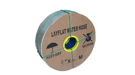 Rollo de Layflat o Manguera plana de 4 pulgadas, mediana presión ( 2 Bar) de 100 metros de largo (IVA tasa 0%)