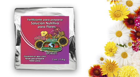 Solución Nutritiva para Flores de 1.5 kilogramos para preparar 1000 litros (tasa 0%).